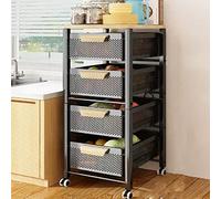 ORPAGU Kitchen Vegetable Rack, Multi-level Multi-functional Storage Rack Kitchen Organizer Miscellaneous Storage Rack Of Floor Type Storage Rack (Color : Black, Size : 86CM)