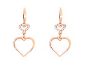 Orphelia 'Alfina' Womens 925 Sterling Silver Drop Earrings - Rose ZO-7383 - One Size