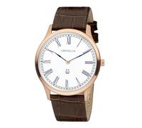 Orphelia Lavardin Men's Quartz Watch with Silver Dial Analogue Display and Brown Leather Strap 61600
