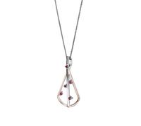 Orphelia 'Sacha' Womens 925 Sterling Silver Chain with Pendant - Silver/Rose ZH-7496 - Silver & Rose Gold - One Size