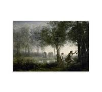 Orpheus Leading Eurydice From The Underworld by Jean Baptiste Camille Corot Poster Canvas Wall Decor Art Painting Prints on Modern Artwork for Living Room,Bathroom,Bedroom,Home 12x18inch(30x45cm)