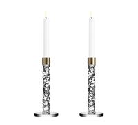 Orrefors - Carat Candle Holder H 24,2 cm, 2-Pack, Brass - Brass