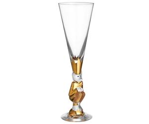 Orrefors - Nobel The Sparkling Devil Champagne Glass 19 old - Gold