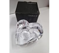 Orrefors Sweeden Lead Crystal Valentino Heart Votive Tea Light Candle Holder NEW