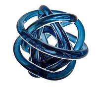 ORRFIDDY Glass Knot Teal Decor Ball - 6 Inch Hand Blown Infinity Sculpture Orbit Home Decor Table Decoration Interio Art