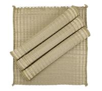ORRIC Pooja Mat for Sitting Made by Kusha Grass,Handmade Aasan for Puja Asan, Mandir, Meditation,24 x 24 Inch Natural Foldable Pooja Sitting Chatai, Traditional Floor Mat Aasan (Pack of 4)