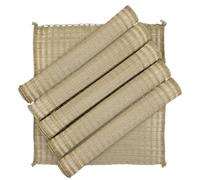 ORRIC Pooja Mat for Sitting Made by Kusha Grass,Handmade Aasan for Puja Asan, Mandir, Meditation,24 x 24 Inch Natural Foldable Pooja Sitting Chatai, Traditional Floor Mat Aasan (Pack of 6)