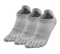 OrrinSports 3 Pairs Men's Five Toe Socks Lightweight Breathable-Value Athletic Finger Socks Ankle Socks Grey - Small (UK 2.5-5)
