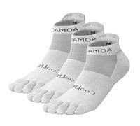 OrrinSports Toe Socks for Men Women Cool-max Running Socks 3 Pairs Athletic Breathable Five Finger Socks, E4110s-light Grey, Small