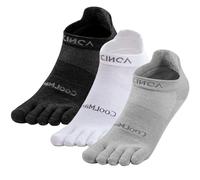 OrrinSports Toe Socks for Men Women Cool-max Running Socks 3 Pairs Athletic Breathable Five Finger Socks, E4110s-wwg, Small