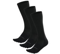 OrrinSports Toe Socks for Men Women Coolmax Crew Socks 3 Pairs Running Socks Athletic Five Finger Socks, OR2004-Black-3pcs, 43-47
