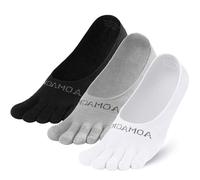 OrrinSports Women's 3 Pack Low Cut Invisible Non-Slip Ankle Socks, Modern Coolmax Toe Socks, Small/Medium/Large, 3 Count, Multicolor-b1# No Show/3 Pairs, M
