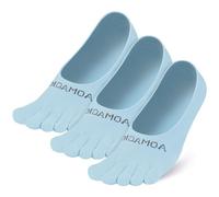 OrrinSports Women's 3 Pack Low Cut Invisible Non-Slip Ankle Socks, Modern Coolmax Toe Socks, Small/Medium/Large, 3 Count, Blue-no Show/3 Pairs, Small