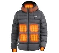 ORRNIKKO Mens Heated Jacket with Battery Pack 12V 20000mAh - Lightweight Electric Heated Coat for Men with Heating Gloves Winter Outdoor Skiing Commuting, Coat Best Gift for Husband
