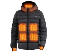 ORRNIKKO Mens Heated Jacket with Battery Pack 12V 20000mAh - Lightweight Electric Heated Coat for Men with Heating Gloves Winter Outdoor Skiing Commuting, Coat Best Gift for Husband