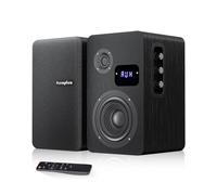 Orroplus - 80W active shelf speakers, vinyl record player with 4-inch woofer, rotating speakers with optical/ARC/RCA/AUX/BT input, home stereo speakers