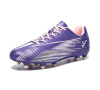 ORRZER Men's Football Shoes Lightweight Artificial Ground Women's Soccer Cleats Professional Athletic Training Rugby Shoes Firm Ground, Purple/Pink, 11.5 Women/10 Men