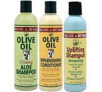 ORS Olive Oil Trio Set (Shampoo, Conditioner, and Uplifting Shampoo). Plus 1 Free 1 EYE Pencil by Organic Root Stimulator