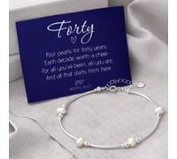Orsa May Women's 40th Birthday Sterling Silver Milestone Four Pearl Bracelet Orsa May Silver One Size