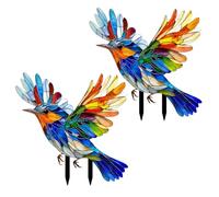 Orsefeliy 2Pcs Robin Garden Stakes, 2D Flat Bird Garden Stake, Acrylic Bird Figure Ornaments, Decorative Accent for Patio, Lawns & Pathways, Cute Robin Gifts for Women, Men & Mother