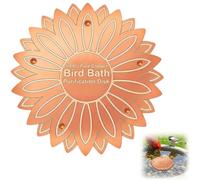 Orsefeliy Bird Bath Copper Disk, Flower Shaped Copper Bird Bath Purification Discs, Self Cleaning Tray with Point Support, Exquisite Water Feature Cleaner for Garden, Courtyard