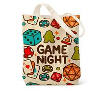 Orsefeliy Game Night Canvas Tote Bag, Dice Reusable Shopping Bag, Board Game Player Shoulder Bags, Cool Canvas Tote Bags for School, Travel & Grocery, Gaming Gifts for Gamer, Boys and Girls