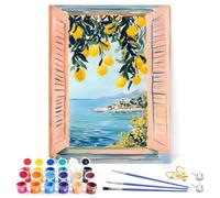 Orsefeliy Lemon Tree Paint by Numbers for Adults, Coastal Painting by Numbers Kits on Canvas, Easy DIY Oil Painting Kits for Beginners, Home Wall Decor Gifts for Friends, Girls & Women
