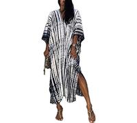 Orshoy Kaftan for Women Full Length Turkish Caftans Long Beach Cover Up Summer Maxi Dress Plus Size B-Black