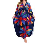 Orshoy Womens Kaftan Full Length Swimwear Cover Ups Maxi Beach Dress Bathing Suit Kimono Tunic Caftan Summer Sunflower