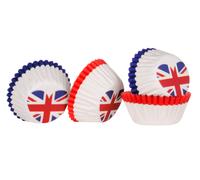 Orsina 100Pcs Mini Cupcake Cases Paper, Union Jack Heart Design Cup Cake Paper Cases, Greaseproof Muffin Paper Cups Orsina Multicolor
