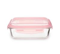 Orsina 1040Ml Rectangular Food Storage Container, Bpa-Free Pink Lid Kitchen Food Storage Container, Food Containers