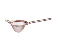 Orsina Lustrous Large Gold Finish Sieve, Gold-Tinted Strainer With Inclined Grip, Kitchen Sieve with Sloped Hold in Rose Gold Orsina Rose Gold