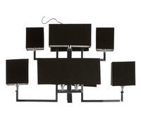 Orsina 12 Bulb Pendant Light, Monochrome Stainless Steel Pendant With High Gloss Nickel Finish, Acrylic Shades in Black Orsina Black