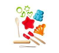 Orsina 12 Pc Children Baking Set, Colorful Kids Baking Kit For Toddlers, Red, Blue, Pink, Green Cooking Baking Set