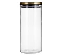 Orsina 1300ml Gold Lid Storage Jar, Clear Glass with Airtight Silicone Seal & Gold-Coloured Metal Lid Orsina Clear