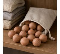 Orsina 15pc Scented Cedar Balls, Natural Anti-Moth Solution With Woody Aroma, Protects Clothes From Odours And Orsina Natural