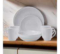 Orsina 16-Piece Dinner Set, Modern White Porcelain Dinner Set, 16 Piece White Dinner Set Ideal For Four Diners