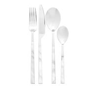 Orsina 16 Piece Stainless Steel Cutlery Set, Avie Colored Cutlery Set, Luxury Cutlery Set, Modern 16 Piece Cutlery Set in White Orsina White