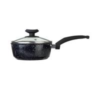 Orsina 16Cm Saucepan With Glass Lid, Durable Aluminium Saucepan With Marble Effect Finish, Non-Stick Coating