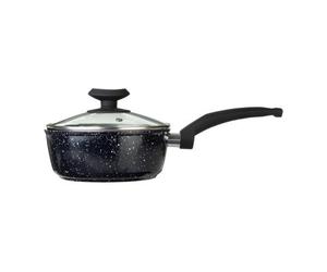 Orsina 16Cm Saucepan With Glass Lid, Durable Aluminium Saucepan With Marble Effect Finish, Non-Stick Coating