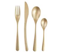 Orsina 16Pc Cutlery Set, Elegant Matte Gold Cutlery Set, Modern Stainless Steel Cutlery Set with Curved Handles Orsina Gold
