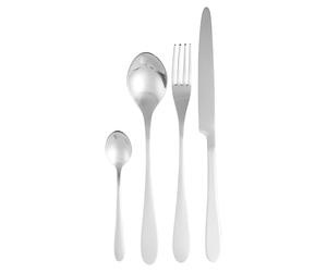 Orsina 16Pc Cutlery Set, Elegant SIlver Finish Cutlery Set, Modern Stainless Steel Cutlery Set with Rounded Handles Orsina Silver