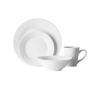 Orsina 16Pc White Porcelain Coupe Dinner Set,subtle Glazed Finish Crockery Set,dinnerware Set For Formal Dining