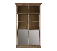 Orsina 2 Door Cabinet With Shelves,whitewashed Pine Storage Cabinet,wooden Display Unit With Frosted Glass Doors
