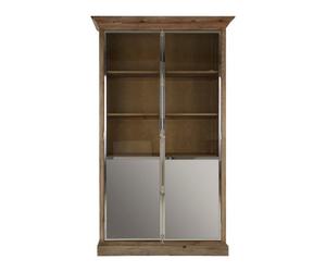 Orsina 2 Door Cabinet With Shelves,whitewashed Pine Storage Cabinet,wooden Display Unit With Frosted Glass Doors