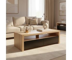 Orsina 2 Drawers And 1 Shelf Coffee Table, Modern Coffee Table That Has Storage, Wooden Coffee Table For Home
