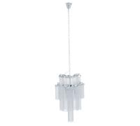 Orsina 2 Tier 6 Light Chrome Pendant, Boutique Style Ceiling Light With Aluminium Chains, Chrome Finish Pendant in Silver Orsina Silver