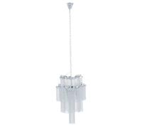Orsina 2 Tier 6 Light Chrome Pendant, Boutique Style Ceiling Light With Aluminium Chains, Chrome Finish Pendant