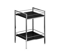 Orsina 2 Tier Black High Gloss Shelf Unit, Modern Black Shelving Unit, Open Design Small Shelving Unit, Storage Unit Orsina Black