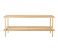 Premier Housewares 2-Tier Shoe Rack - Natural Cedar Wood, Brown